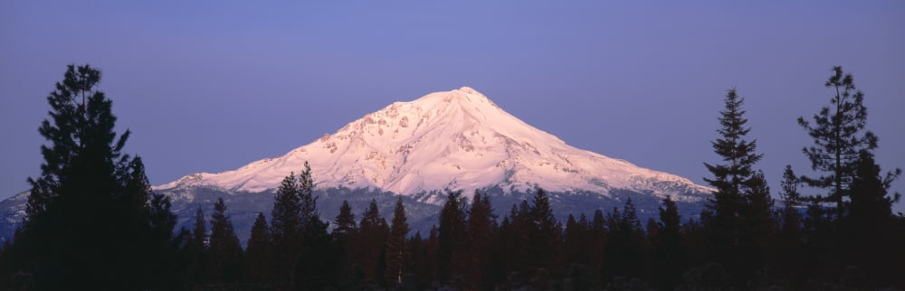 Sunrise at Mount Shasta California Canvas Art - Panoramic Images (36 x 12)