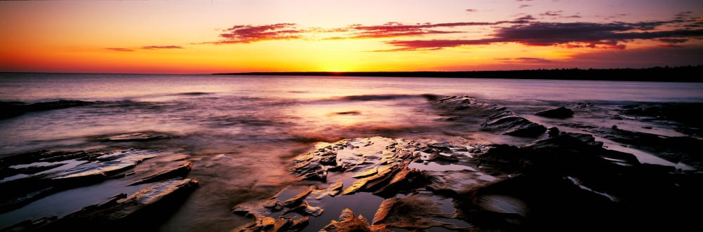 Sunrise at Porcupine Mountain State Park Lake Superior Michigan Canvas Art - Panoramic Images (36 x 12)