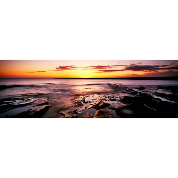 Sunrise at Porcupine Mountain State Park Lake Superior Michigan Canvas Art - Panoramic Images (36 x 12)