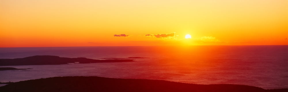 Sunrise from Cadillac Mountain Acadia National Park Maine Canvas Art - Panoramic Images (36 x 12)