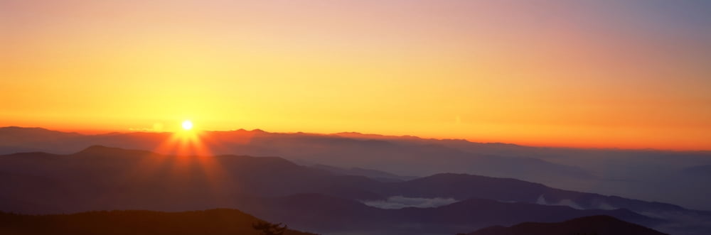 Sunrise over mountain range Clingmans Dome Great Smoky Mountains Great Smoky Mountains National Park North Carolina USA Canvas Art - Panoramic Images (27 x 9)