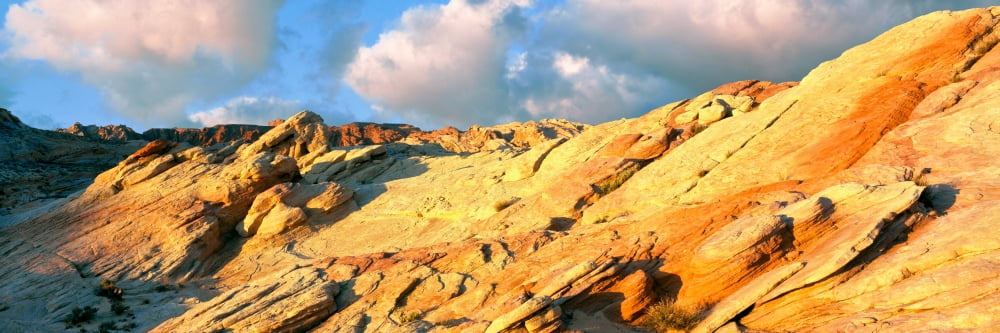 Sunrise near the Fire Wave Valley of Fire State Park Nevada USA Canvas Art - Panoramic Images (6 x 18)