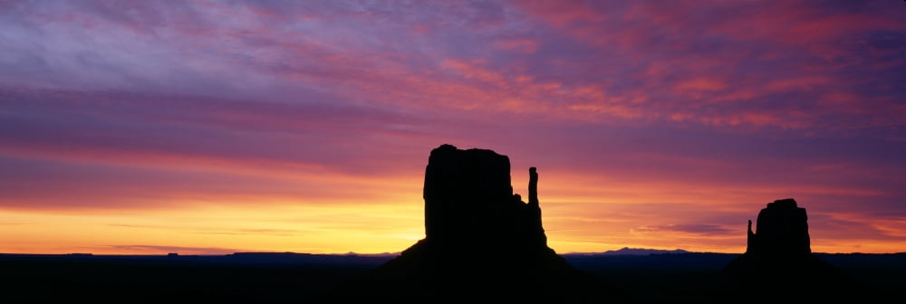 Sunrise on Monument Valley Utah USA Canvas Art - Panoramic Images (6 x 18)