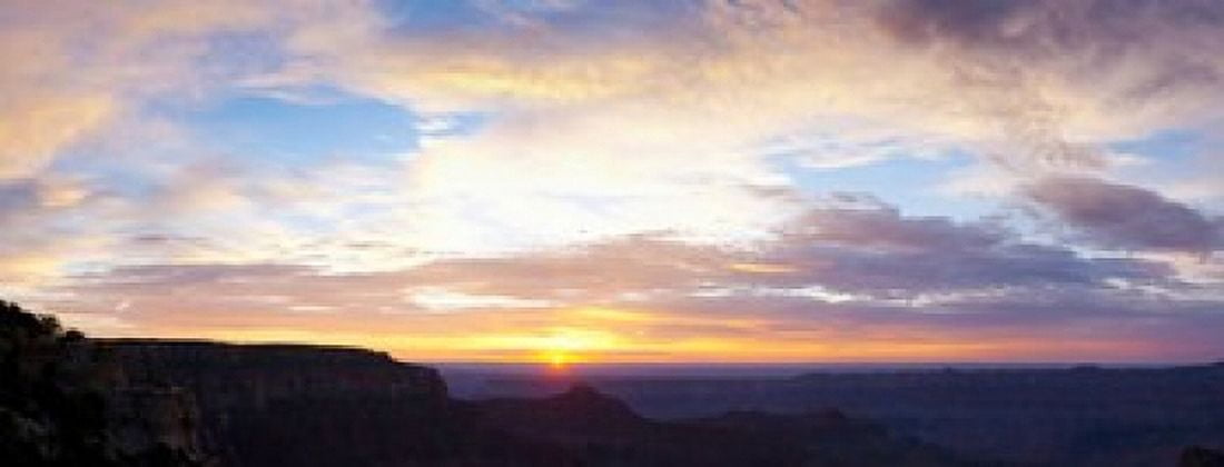 Sunrise on the Colorado Plateau from Cape Royal North Rim Grand Canyon National Park Arizona USA Canvas Art - Panoramic Images (30 x 12)