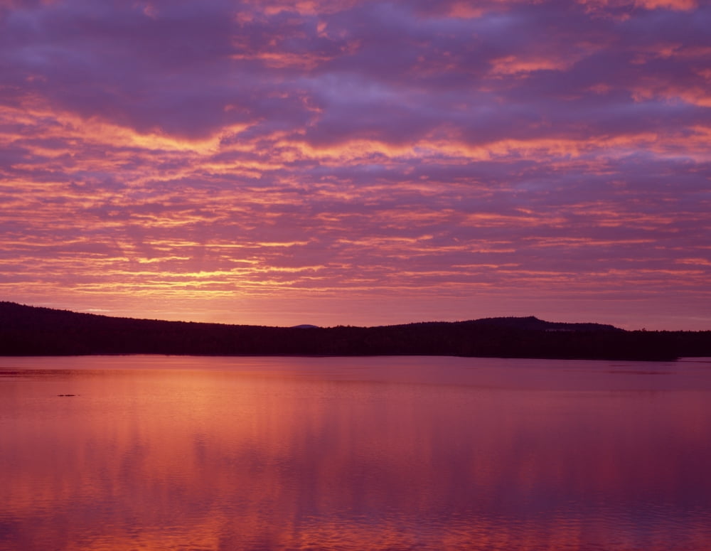 Sunrise over Grand Lake Matagamon in Baxter State Park Maine Canvas Art - Panoramic Images (27 x 9)