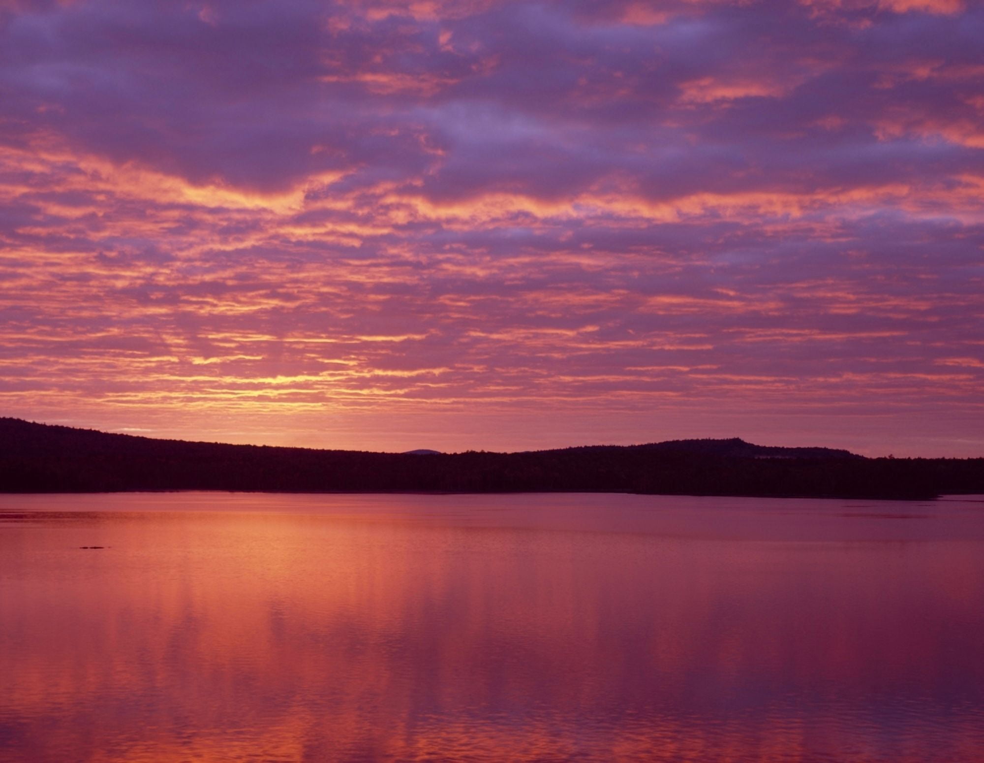 Sunrise over Grand Lake Matagamon in Baxter State Park Maine Canvas Art - Panoramic Images (36 x 12)