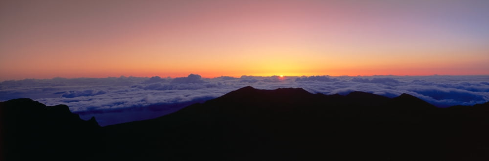 Sunrise over Haleakala volcano summit Maui Hawaii Canvas Art - Panoramic Images (36 x 12)