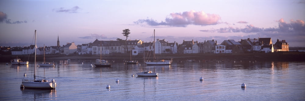 Sunrise over Ile Tudy Finistere Brittany France Canvas Art - Panoramic Images (36 x 12)