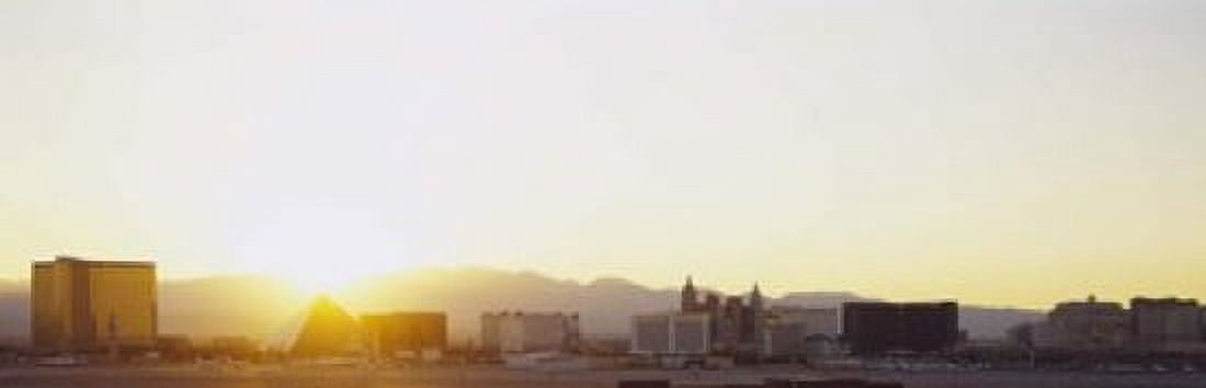 Sunrise over a city Las Vegas Nevada USA Canvas Art - Panoramic Images (18 x 6)
