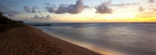 Sunrise over an ocean Waipouli Beach Kauai Hawaii USA Canvas Art - Panoramic Images (36 x 13)
