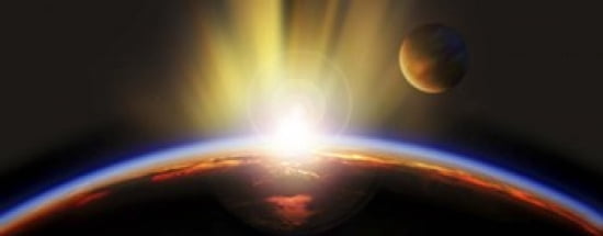 Sunrise over earth Canvas Art - Panoramic Images (30 x 12)