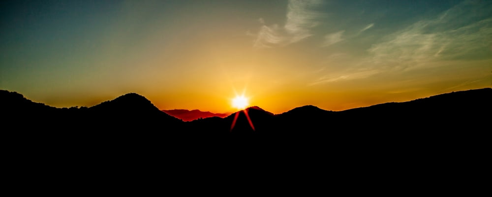 Sunrise over hills Los Angeles County California USA Canvas Art - Panoramic Images (6 x 15)