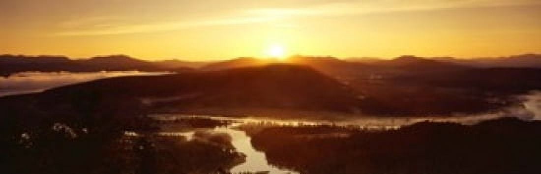 Sunrise over mountains Snake River Signal Mountain Grand Teton National Park Wyoming USA Canvas Art - Panoramic Images (18 x 6)