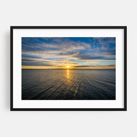 Sunrise over the Bay 02 - Havre de Grace Maryland Photography Black Framed Wall Art Print 16 x 24 inches