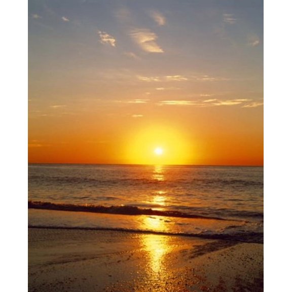 Sunrise over the sea Canvas Art - Panoramic Images (30 x 36)
