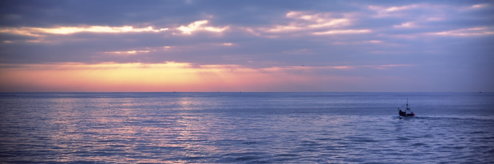 Sunrise over the sea Finistere Brittany France Canvas Art - Panoramic Images (27 x 9)