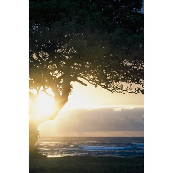 Sunrise seen from Lydgate Beach Park; Lydgate Kauai Hawaii United States of America Poster Print