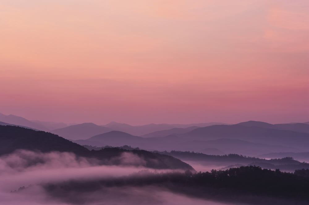 Sunrise as seen from the overlook along the foothills parkway great smoky mountains national parkTennessee united states of america Canvas Art - Tom Patrick Design Pics (38 x 24)