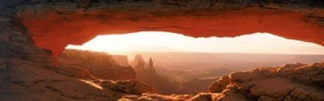 Sunrise through Mesa Arch in Canyonlands National Park Utah USA Canvas Art - Panoramic Images (18 x 6)