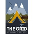 thumbnail image 1 of Sunriver, Oregon, Off the Grid, Tent, Vector (24x36 Giclee Gallery Art Print, Vivid Textured Wall Decor), 1 of 3