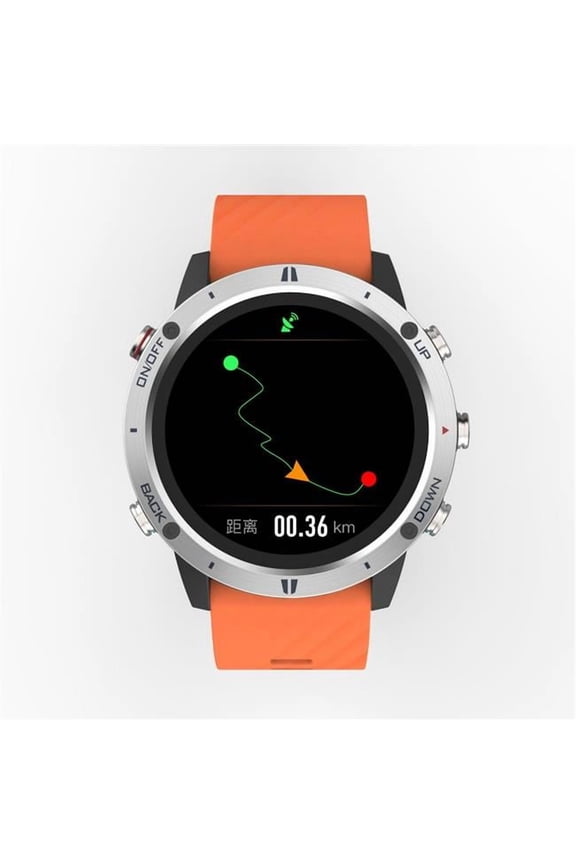 Sunroad G5 silver orange silicon GPS Sports Watch - Silver Orange Silicon