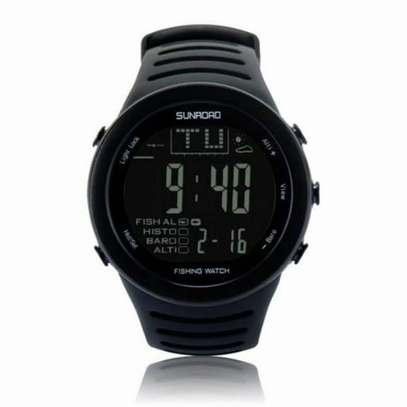 Sunroad Technology FR720B black Fishing Barometer Watch, Black