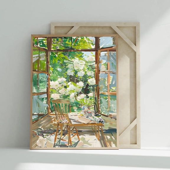 Sunroom Garden Wall Art Impressionist Floral Decor Living Room Bedroom Office