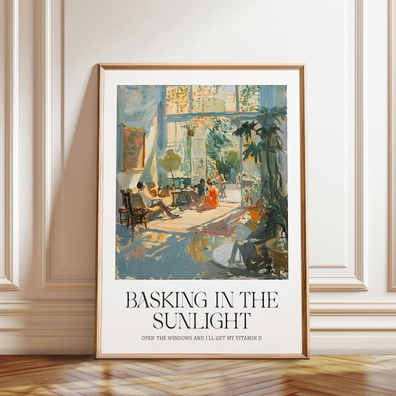 Sunroom Warm Indoor Scene Wall Art Print, Unframed Paper Poster 24x36in
