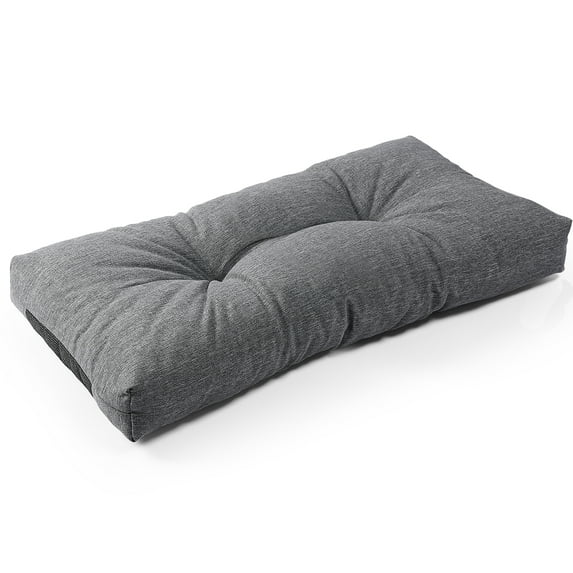 Sunrox Bench Cushion Memory Foam Pads, Fade/Water Resistant Non Slip Thick Durable Olefin Fiber, Premium Tufted Window Seat Cushions, 30x14x4 inch, Heather Black