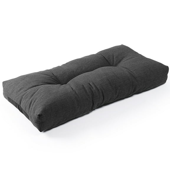 Sunrox Bench Cushion Memory Foam Pads, Fade/Water Resistant Non Slip Thick Durable Olefin Fiber, Premium Tufted Window Seat Cushions, 30x14x4 inch, Midnight