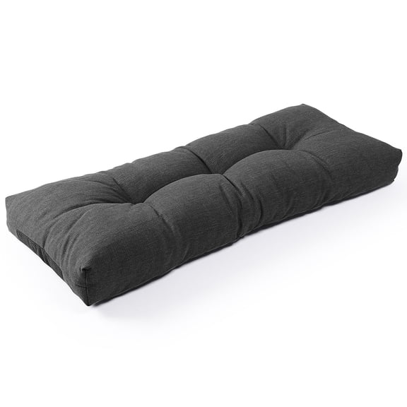 Sunrox Bench Cushion Memory Foam Pads, Fade/Water Resistant Non Slip Thick Durable Olefin Fiber, Premium Tufted Window Seat Cushions, 48x16x4 inch, Midnight
