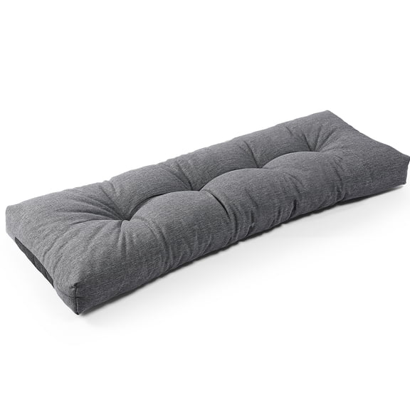 Sunrox Bench Cushion Memory Foam Pads, Fade/Water Resistant Non Slip Thick Durable Olefin Fiber, Premium Tufted Window Seat Cushions, 54x16x4 inch, Heather Black