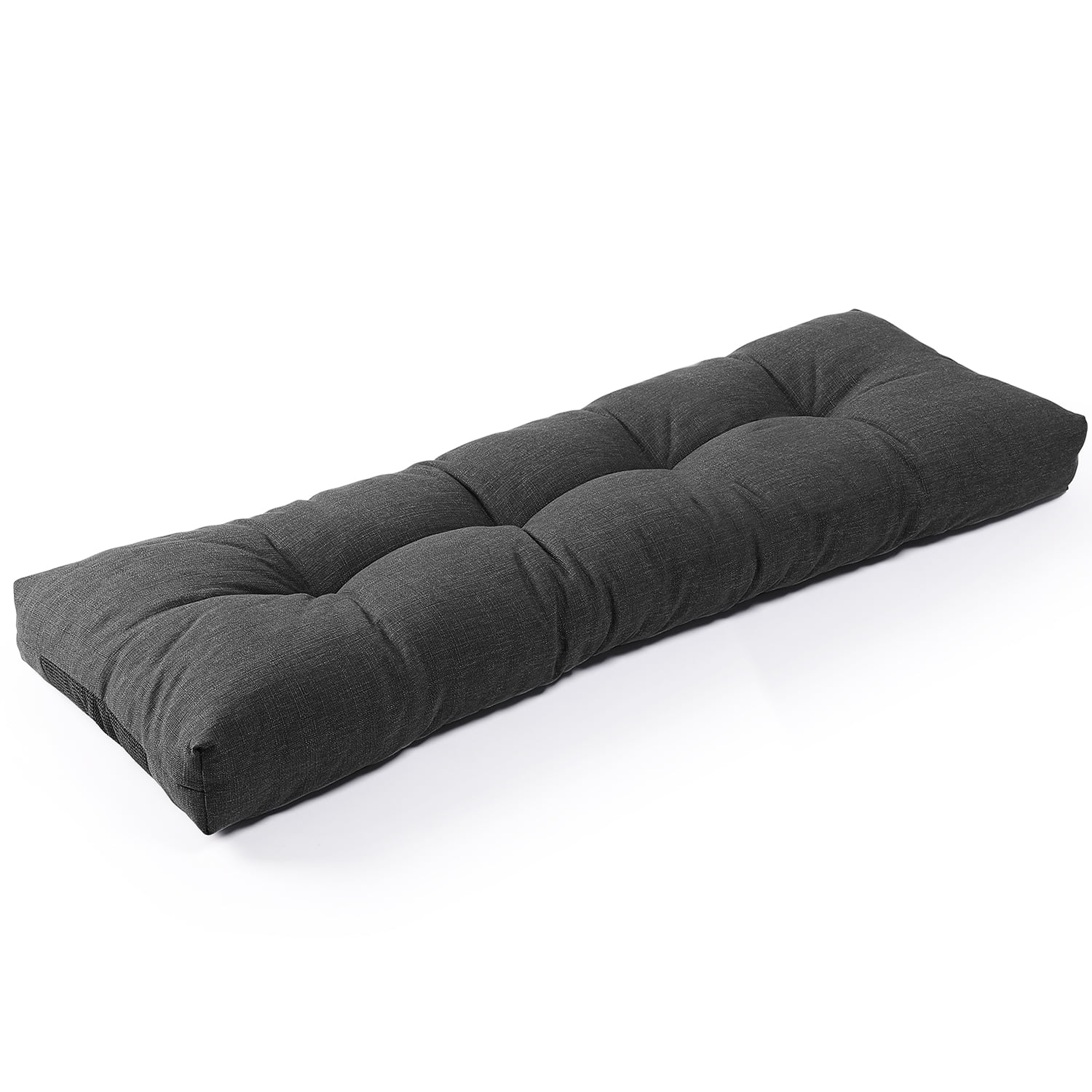 Sunrox Bench Cushion Memory Foam Pads, Fade/Water Resistant Non Slip Thick Durable Olefin Fiber, Premium Tufted Window Seat Cushions, 54x16x4 inch, Midnight