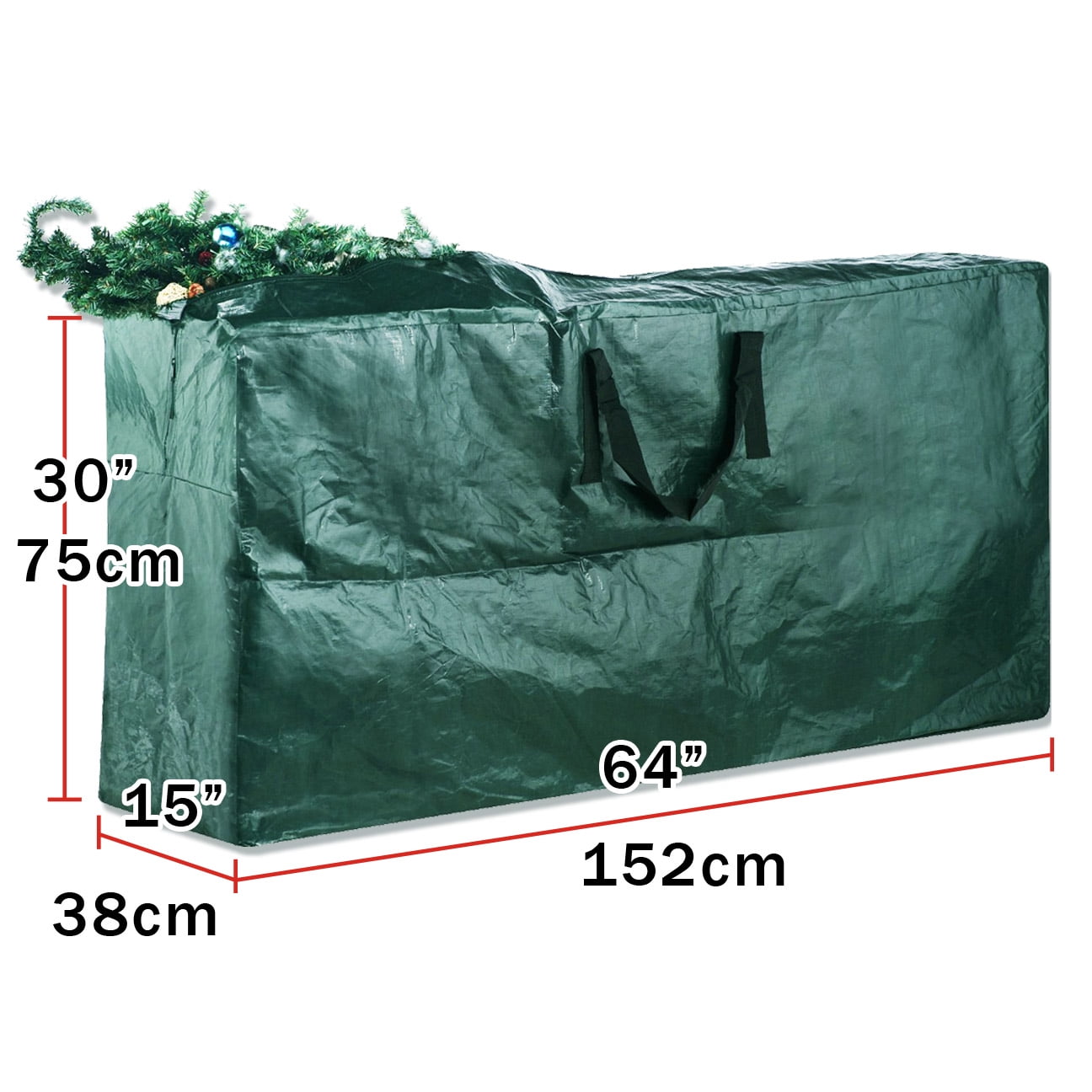 Sunrsie Large Artificial Christmas Tree Storage Bag for Clean Up Holiday Up to 9', Green