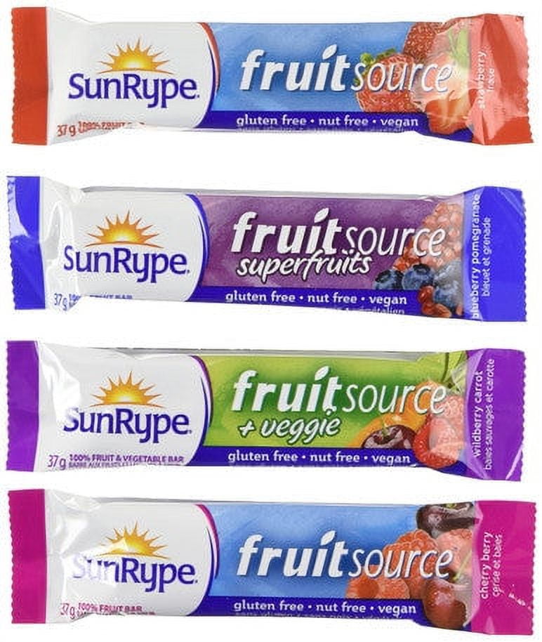 Sunrype Fruitsource 100 Fruit Bar, 30ct X 37g Bars, 4 Flavours