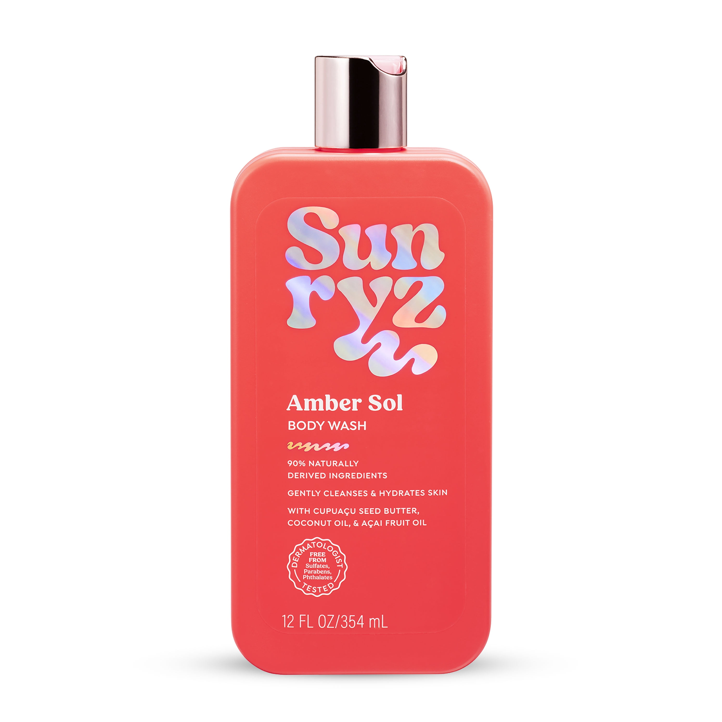Sunryz Amber Sol Hydrating Body Wash with Cupuaçu Butter & Coconut Oil, 12 fl oz