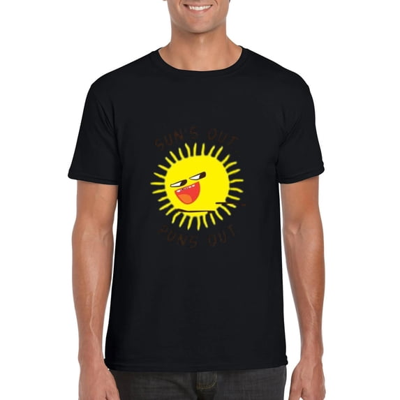 Suns Out Puns Out Funny Wordplay Joke Humor Summer Beach T-Shirt, for men & women, up to size 5XL