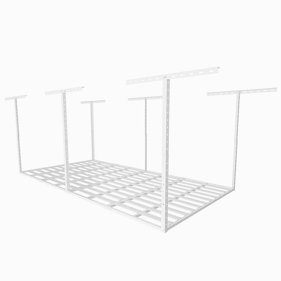 SunsGrove 4×8FT Overhead Storage Rack, 1 Pack, White