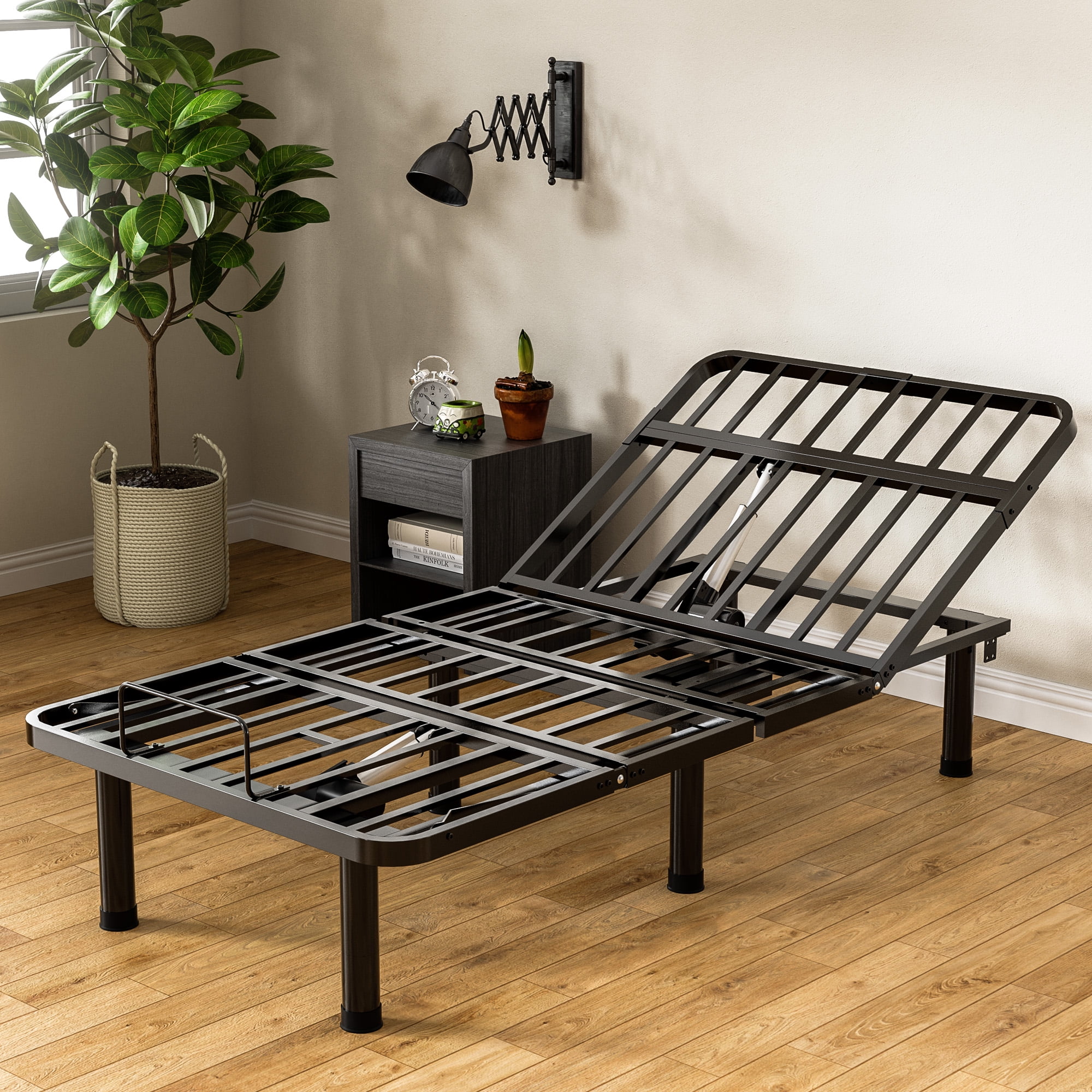 SunsGrove Motorized Metal Twin XL Adjustable Bed Base with Head and