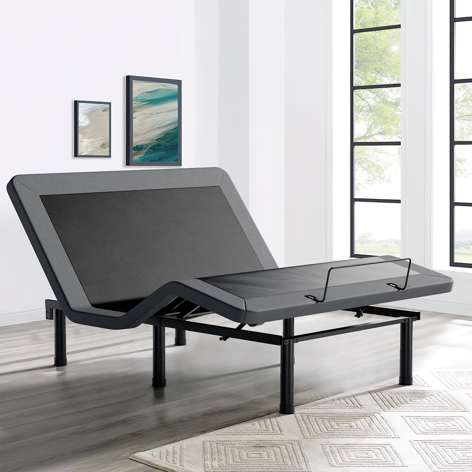 SunsGrove Motorized Upholstered Adjustable Bed Base with Wireless