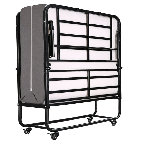 SunsGrove Folding Bed with Mattress for Adults, Twin Size, Portable Foldable Bed with Luxurious Memory Foam Mattress & Super Strong Frame, 75” x 38", Fold Up, Roll Away, & Hideaway