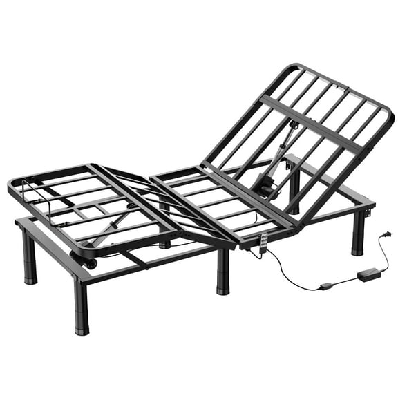 SunsGrove Twin XL Electric Adjustable Bed Frame - Wired Remote, Independent Head & Foot Incline, 2-Height Legs, Easy Assembly