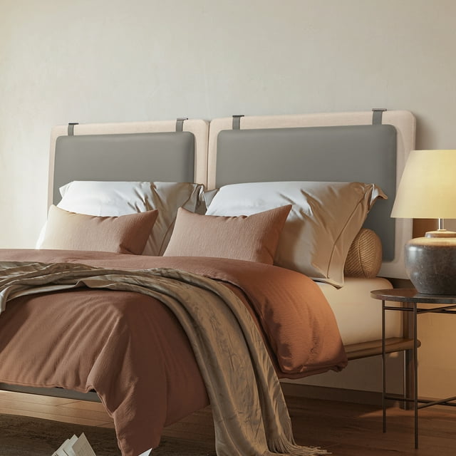 SunsGrove Wall Mount Upholstered Headboard for Queen Size Bed, Modern Style Headboard with Faux