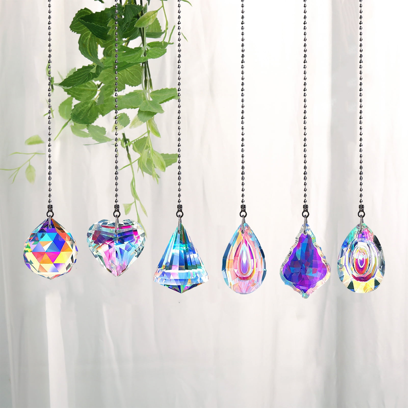 Sunsanly 1/6Pcs Hanging Crystals for Windows, Suncatcher