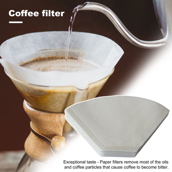 Sunsanly 100Pcs Pour Over Coffee Filter Paper 100pcs Coffee Filter Paper Natural Unbleached Disposable Pour Over Coffee Dripper Cone Universal Coffee Maker
