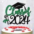 thumbnail image 1 of Sunsanly 1Pc/4Pcs Class of 2024 Cake Topper, Congrats Grad 2024 Graduation Cake Decor, High School/College Graduate Celebration Party Decoration Supplies, Black and Red Glitter, 1 of 8