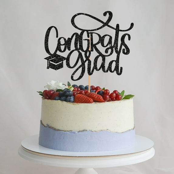 Sunsanly 1Pc/4Pcs Congratulations 2024 Graduation Cake Topper,Congrats Grad Cake Decor - 2024 High School/College/Senior Graduation Party Decorations Supplies