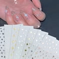 thumbnail image 1 of Sunsanly 4 Sheets Star Nail Art Stickers 3D Self-Adhesive Star Nail Decals Shiny White Black Gold Silver Stars Nail Sticker Designs Nail Art Supplies for Nail Tips DIY Manicure, 1 of 8