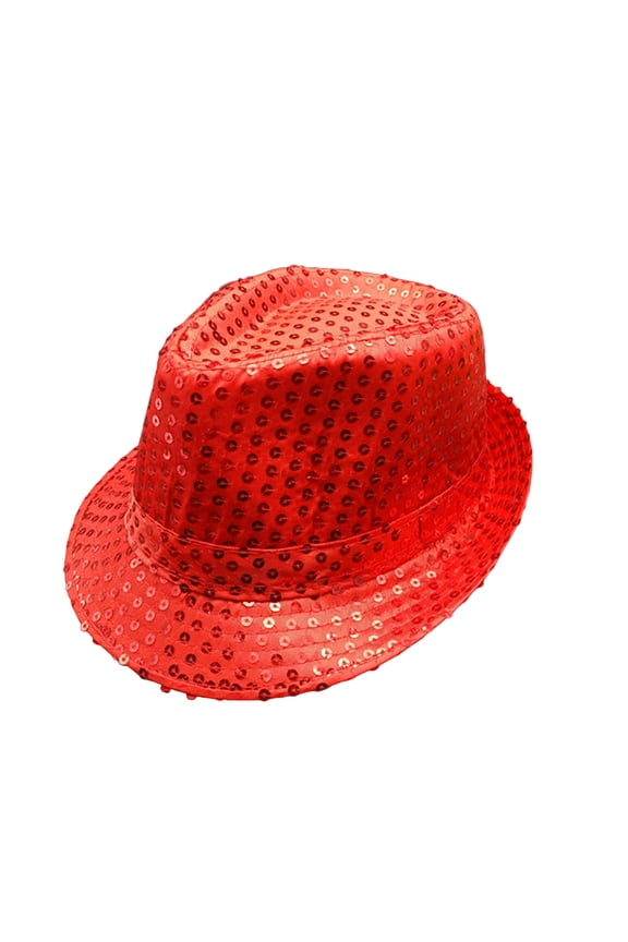 Shining Sequin Fedora Hat, Adult/Kid Retro Disco Funky Glitter Costume Unisex Party Props Favor Novelty Accessory