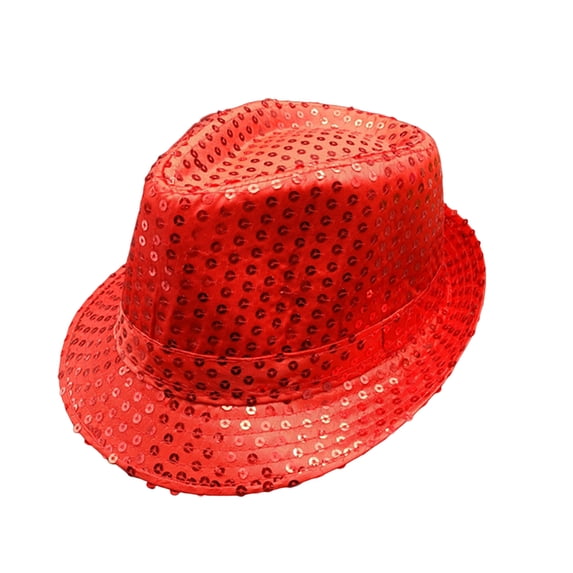 Sunsanly Shining Sequin Fedora Hat, Adult/Kid Retro Disco Funky Glitter Costume Unisex Party Props Favor Novelty Accessory